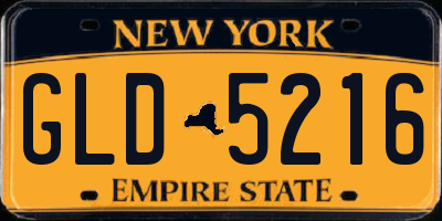 NY license plate GLD5216