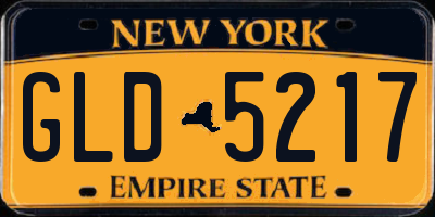 NY license plate GLD5217