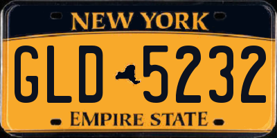 NY license plate GLD5232