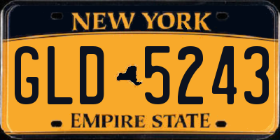 NY license plate GLD5243