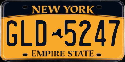 NY license plate GLD5247