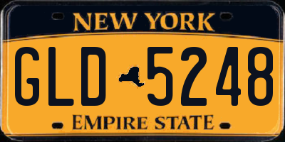 NY license plate GLD5248