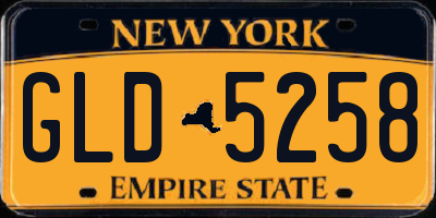 NY license plate GLD5258