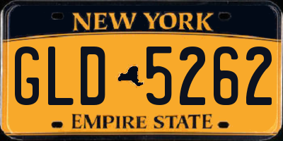 NY license plate GLD5262