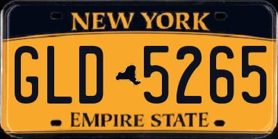 NY license plate GLD5265