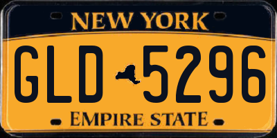 NY license plate GLD5296