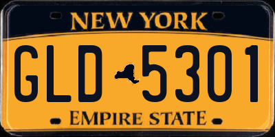 NY license plate GLD5301