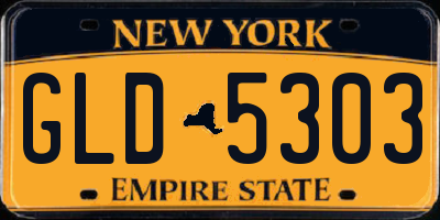 NY license plate GLD5303