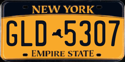 NY license plate GLD5307