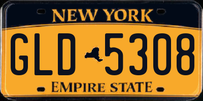 NY license plate GLD5308