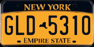 NY license plate GLD5310