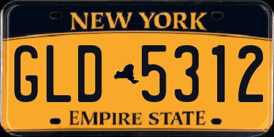 NY license plate GLD5312