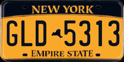NY license plate GLD5313