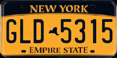 NY license plate GLD5315