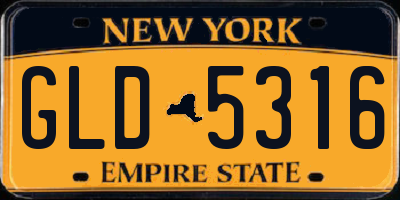NY license plate GLD5316