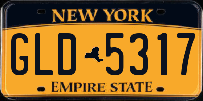 NY license plate GLD5317