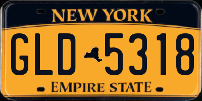 NY license plate GLD5318