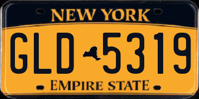 NY license plate GLD5319