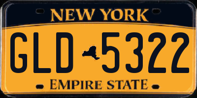 NY license plate GLD5322