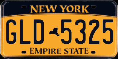 NY license plate GLD5325