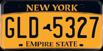 NY license plate GLD5327
