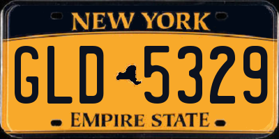 NY license plate GLD5329