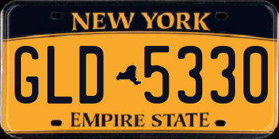 NY license plate GLD5330
