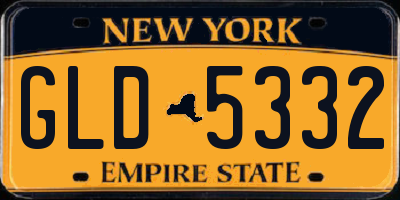 NY license plate GLD5332