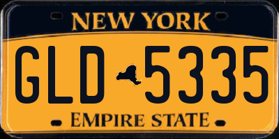 NY license plate GLD5335
