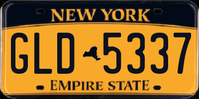 NY license plate GLD5337