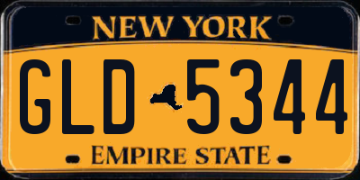 NY license plate GLD5344