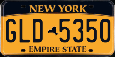 NY license plate GLD5350