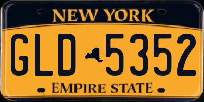 NY license plate GLD5352