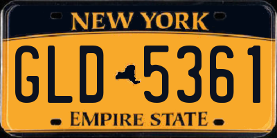 NY license plate GLD5361