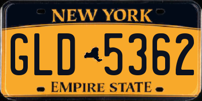 NY license plate GLD5362