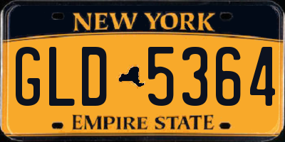 NY license plate GLD5364