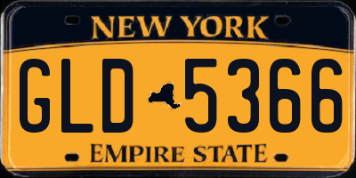 NY license plate GLD5366