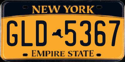 NY license plate GLD5367