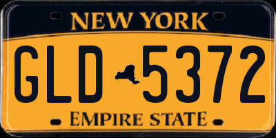 NY license plate GLD5372