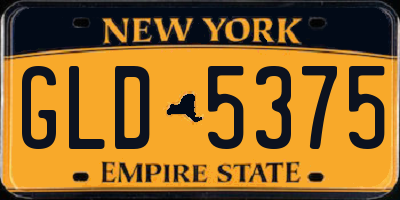 NY license plate GLD5375