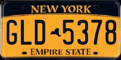 NY license plate GLD5378