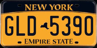 NY license plate GLD5390