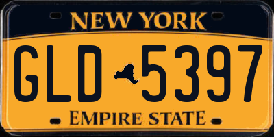 NY license plate GLD5397