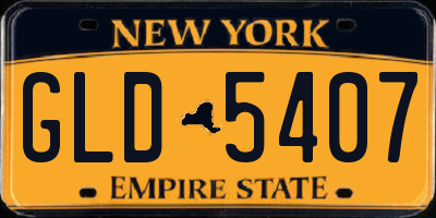 NY license plate GLD5407