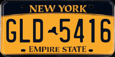 NY license plate GLD5416