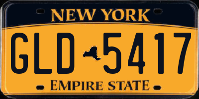 NY license plate GLD5417