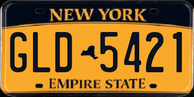 NY license plate GLD5421