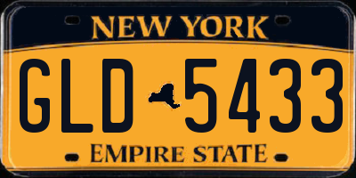 NY license plate GLD5433