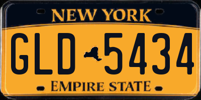 NY license plate GLD5434
