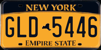 NY license plate GLD5446
